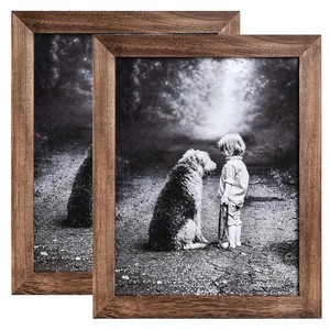 Phong cách xoài gỗ khung ảnh Wall Mount High Definition Glass gói của 2 hình ảnh bằng gỗ khung Wedding món quà kỷ niệm sinh nhật - Product Image 1