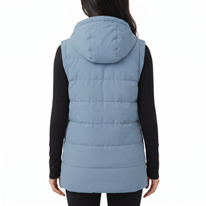 Chaleco acolchado de invierno para mujer, talla grande, sin mangas, con capucha, cremallera, bolsillos, cálido y casual, al por mayor - Product Image 6