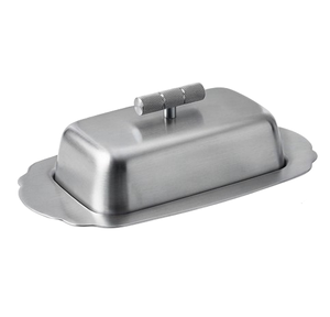 Plato para Mantequilla Rectangular de Acero Inoxidable con Tapa, Diseño Minimalista, Vajilla de Cocina, Conservación de Frescura - Product Image 4