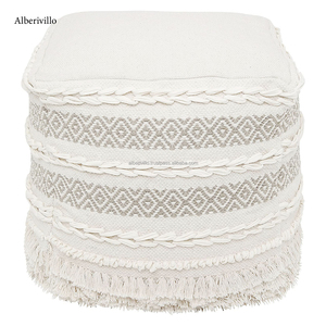 Trang Trí Nội Thất Poufs Marocain Pouf Ottoman Ghế Boho Kim Cương Thiết Kế Bông Vuông Ghế Dài - Product Image 4