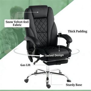 Sedia da Ufficio Nera con Funzione Massaggio per Uso Computer - Product Image 3