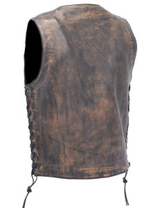 Gilet en cuir pour homme de haute qualité, style motard vieilli, design personnalisé, logo privé, respirant, imperméable, sans manches, prix bas - Product Image 5