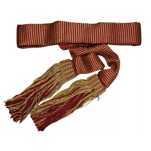 Cinturones de cintura ceremoniales OEM al por mayor, cinturón de uniforme personalizado, color a medida, transpirable, cómodo, hecho a mano, con borlas y hebilla de hierro. - Product Image 1