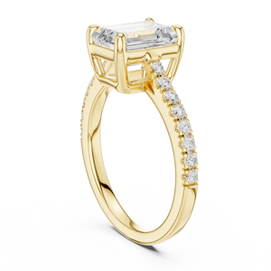 Bague de fiançailles, de mariage ou de promesse solitaire SATVIK RATNA 2 CT EMERALD, diamant cultivé en laboratoire, or 14k/18k, certifié IGI, luxe classique - Product Image 3