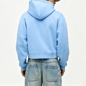 Sudadera con Capucha Extra Grande para Hombre, Color Azul Claro, Informal, de Forro Polar, Color Sólido, con Bolsillos, Manga Larga, Invierno, Ecológica - Product Image 2