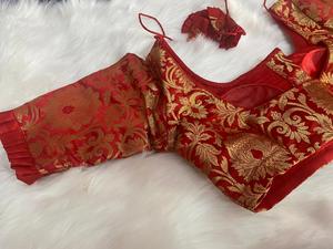 Top Corto Elegante de Alta Calidad para Mujer, Cuello en V, Manga Corta, Estilo Chino, Jacquard Floral, Satén 100% Poliéster, para Bodas de Invierno - Product Image 5