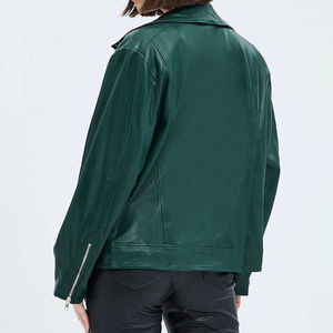 Veste d'extérieur décontractée pour femme en cuir véritable de luxe, douce, légère, classique, inspirée des motards, coupe ajustée, séchage rapide, respirante - Product Image 5
