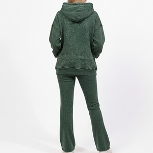 OEM Winter Solid <b>Lace</b> Rhinestone Custom Embroidered Logo Acid Wash Women's Tracksuit Streetwear 100% Cotton Fleece Breathable - Product Image 3