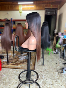 Pelucas de Bob corto recto de hueso de cabello humano barato, pelucas de cierre Frontal de encaje para mujeres de Color, pelucas brasileñas de encaje de alta definición Remy crudo - Product Image 2