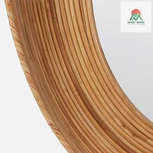 Oval Banded Rattan <b>Mirror</b>.Made of Rattan Poles of Increasing Size - Product Image 6
