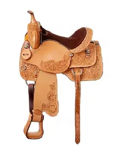 Alta qualità fatta a mano Western Pleasure Camel Color Show cavallo mucca nascondi sella per equitazione spettacolo equitazione