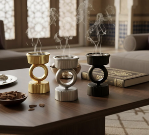 Midnight Noir Ring Bakhoor Holder Contemporary Matte Statement Middle East Style Black Mubkhar <b>Aroma</b> Therapy <b>Diffuser</b> Home Deco - Product Image 4