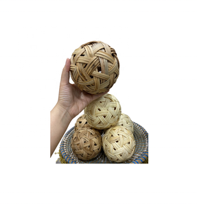Nuevo diseño redondo caña de ratán bola artesanal hogar decorativo colgante de pared para fiesta Navidad Año Nuevo decoración del hogar fábrica - Product Image 3