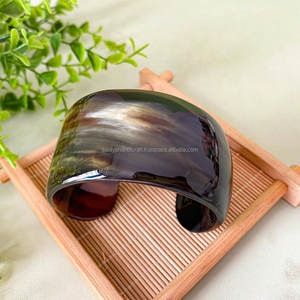 Natural <b>Buffalo</b> <b>Horn</b> Cuff Bracelet Boho Animal Style Wide Bracelet with Handicraft Technique Polished Natural Crafts - Product Image 3