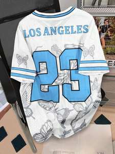 Camiseta Deportiva Unisex con Cuello en V, Estampado Gráfico 23, Estilo Urbano, Talla Grande, OEM, Venta al Por Mayor - Product Image 4