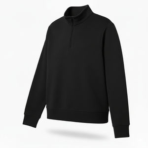 Breathable Eco-Friendly Men's Half Zip Fleece <b>Sweatshirts</b> Pakistan Winter Cotton Plain Dyed Half Zip <b>Sweatshirts</b> customized - Product Image 3