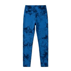 Conjunto Deportivo Tie Dye Azul para Mujer, Brasier Deportivo de Punto, Spandex, Poliéster, Transpirable, de Secado Rápido, Elástico, Ropa Deportiva, Ropa de Gimnasio, Yoga, Brasier y Leggings - Product Image 5
