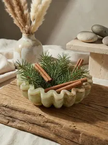 Cuenco de piedra hecho a mano, ónix natural, centro de mesa decorativo, accesorio de mármol artesanal pulido de alta calidad, precio de mayoreo. - Product Image 3