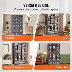 Meuble de rangement ajustable pour médias Espresso à 36 compartiments – Idéal pour collections DVD et CD – Contient 1080 CD – Protège et organise la musique, les films et les vidéos - Product Image 6