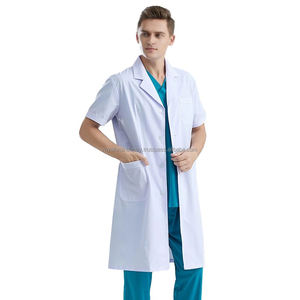 Bata de laboratorio para mujer de manga 34 con logotipo personalizado impreso, uniforme de personal hospitalario personalizado, bata de médico tejida, uniformes hospitalarios - Product Image 2