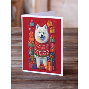 Samoyed การ์ดอวยพรวันหยุดคริสต์มาสแพ็คการ์ดเปล่า8 A7แปลกๆพร้อมซองจดหมายขนาด5x7 - Product Image 2