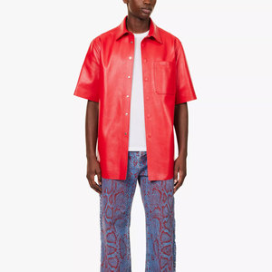 Camisas Casuales de Cuero para Hombre, Ecológicas, Transpirables, Ligeras, Material Premium, Ajuste Cómodo, Personalizables para Uso Diario en la Oficina - Product Image 3