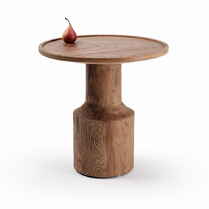 Round Wooden <b>Coffee</b> <b>Table</b> With Tapered <b>Legs</b> Modern Minimalist Design <b>For</b> Living Room Furniture Decorative Side <b>Table</b> - Product Image 2