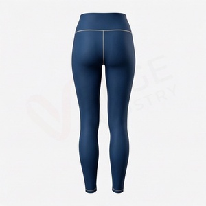 Leggings de Yoga de Cintura Alta y Corte Completo con Estampado Geométrico, Spandex, Nailon, Elasticidad en Cuatro Direcciones, Diseño de Costuras en Contraste - Product Image 2
