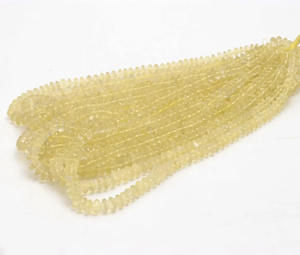 Perles rondelles à facettes en quartz citron naturel 7-9mm 16 pouces pour la fabrication de bijoux avec pierres précieuses naturelles - Product Image 3