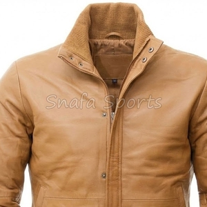 OEM Custom Winter Fashion <b>Shearling</b> <b>Bomber</b> Leather <b>Jackets</b> for Men With Custom Made Logo Design In Low Price - Product Image 3