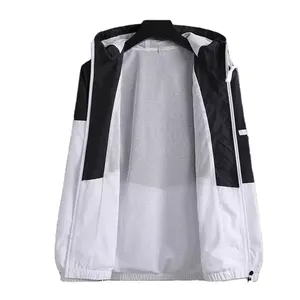 <b>Red</b> Eco-Friendly Lightweight <b>Waterproof</b> Windbreaker <b>Jacket</b> with Stand Collar and Front Logo for Men and Women Plus Size - Product Image 3