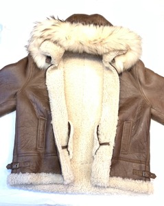 Premium Genuine Leather <b>Shearling</b> <b>Jacket</b> <b>Men</b> Warm Sheepskin Fur Aviator Biker Winter Coat Luxury Durable Fashion Wear Fit - Product Image 2