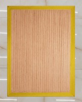 Tapis artisanal en jute style ferme avec bordure marine, décoration de sol en fibres naturelles