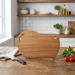 Natural Suar Wood Cat <b>Shape</b> Cutting Board Food Grade Large Animal Chopping <b>Block</b> Non Varnished Wooden Slicing Plate Bali Kitchen - Product Image 3