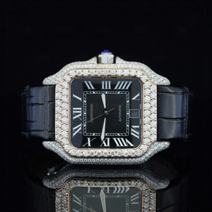 Reloj de Diamante Moissanite de Alta Calidad, Acabado Brillante, Correa de Acero Inoxidable Duradera, Estilo Moderno para Hombre y Mujer, Larga Duración - Product Image 1