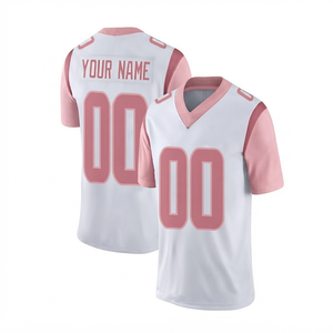 เสื้อฟุตบอลอเมริกันแบบกำหนดเองสำหรับผู้ชาย สีดำขาว เบอร์ 2 คอวี แขนสั้น ผ้าโพลีเอสเตอร์ซับเหงื่อ - Product Image 2
