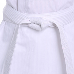 Uniformes de Karate Blancos y Azules 100% Algodón con Cinturón Negro, Corte Regular, Cintura Elástica para Adultos, Unisex, Ropa de Artes Marciales Transpirable - Product Image 3