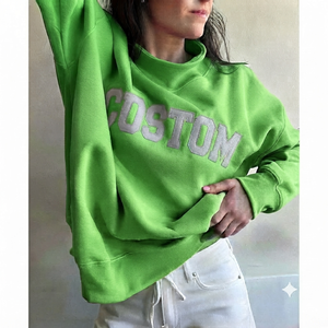 Sudadera Vintage Oversize para Mujer con Cuello Alto, de Algodón Grueso y Forro Polar, Hombros Caídos, Lisa - Product Image 1