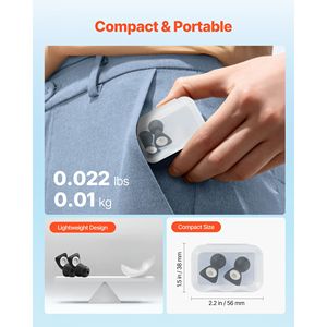 Bouchons d'oreilles réutilisables à réduction de bruit élevée NRR 28db, en silicone souple, pour dormir, anti-bruit - Product Image 6