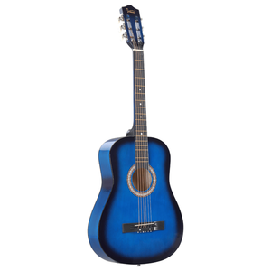 Guitare acoustique bleue de 38 pouces avec plectres, cordes, capo, étui, sangle de réglage - Product Image 3