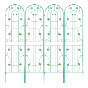 Paquete de 4 enrejado de jardín a prueba de herrumbre de metal 86,7 \ "X 19,7 \" soporte de flores al aire libre para cercas y puertas de plantas trepadoras - Product Image 3