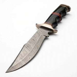 Handcrafted Damascus Steel Butcher <b>Carving</b> <b>Knife</b> Horn Wood Handle Kitchen Tool - Product Image 4