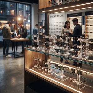 Crystal Clear Acrylic Modern Removable Sunglass & Eyewear Display Stand Professional Optical Store Retail Counter Fashion - Product Image 6