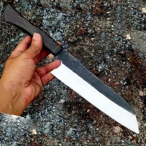 Cuchillo de Chef de Acero al Carbono de 13 Pulgadas Hecho a Mano por Ahmad Fabric con Funda de Cuero y Mango Elegante Personalizable - Product Image 3