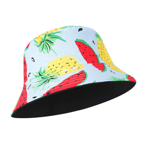 Wholesale Custom Logo 100% Cotton <b>Reversible</b> <b>Bucket</b> <b>Hat</b> Multi-Color Printed Knitted Pattern For Women Men Kids For Daily Use - Product Image 1