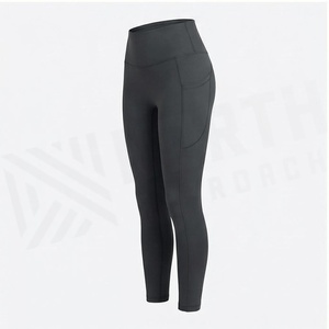 Leggings Deportivos NORTU APPROACH de Cintura Alta, Sin Costuras, Largos, Color Negro Sólido, Elásticos en Cuatro Direcciones, Ropa de Yoga para Mujer - Product Image 3