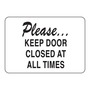 Letrero de Advertencia Brady Keep Door Closed de 7x10 Pulgadas para Lugares de Trabajo y Laboratorios - Product Image 3