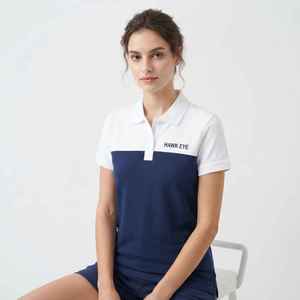 Polo de Mujer Hawk Eye con Bloques de Color, Manga Corta, Logotipo Frontal, Transpirable, Tejido de Punto, 100% Algodón - Product Image 3
