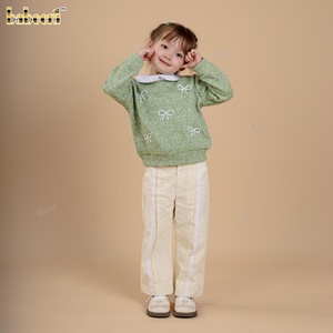 Suéter de Punto con Lazo Babeeni Sage, Conjuntos de Ropa Casual para Niñas, 100% Algodón, Certificado OEKO-TEX, Impresión Ignífuga - Product Image 4