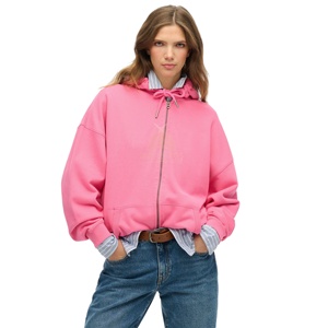 Top Tendance Style Full Boxy Zipper Hoodies Femmes Surdimensionné Respirant Doux Polaire Avant Personnalisé En Gros Automne 100% Coton - Product Image 1